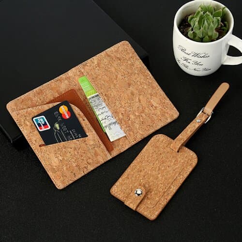 Cork Passport Holder + Luggage Tag + cardholder