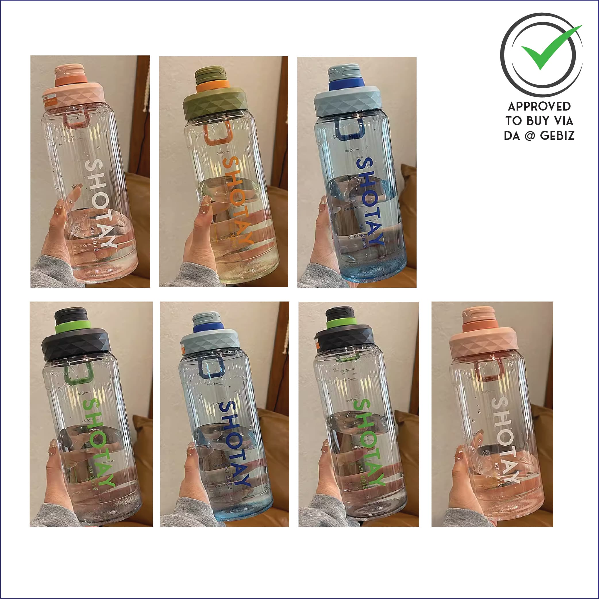 A03-05 Plastic BPA Free Water Bottle 1000ml