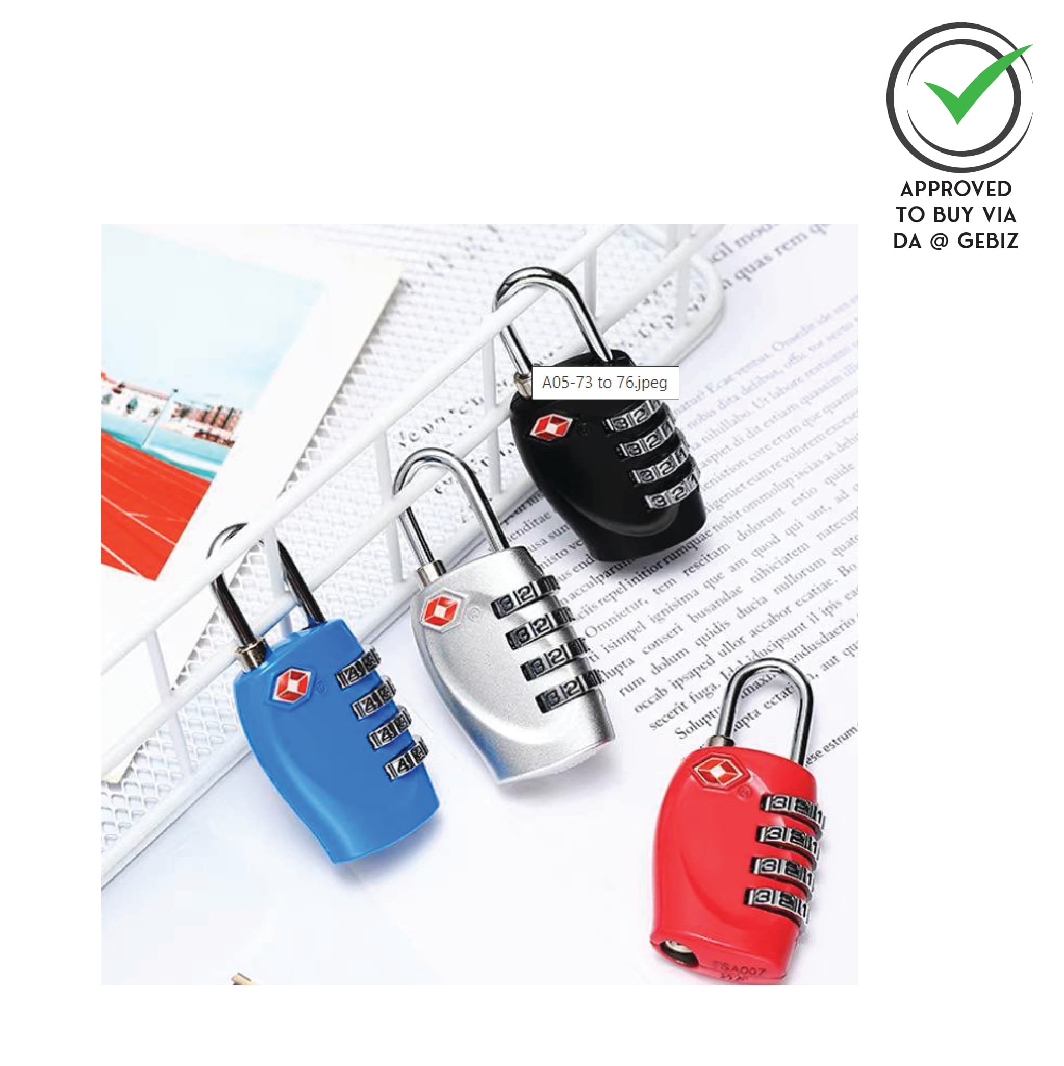A05-73 TSA Metal Luggage Lock 4nos